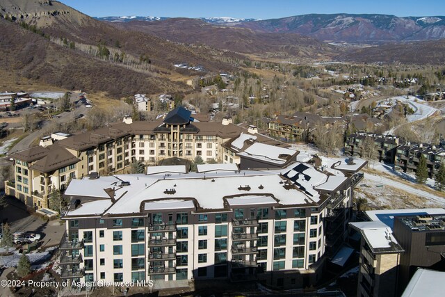 aerial view featuring a mountain view