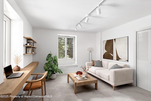 531 Gillespie St, Aspen, CO 81611 - carpeted living area with track lighting and an office area