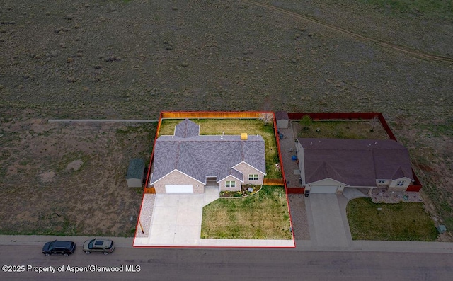 view from above of property featuring property parcel outlined