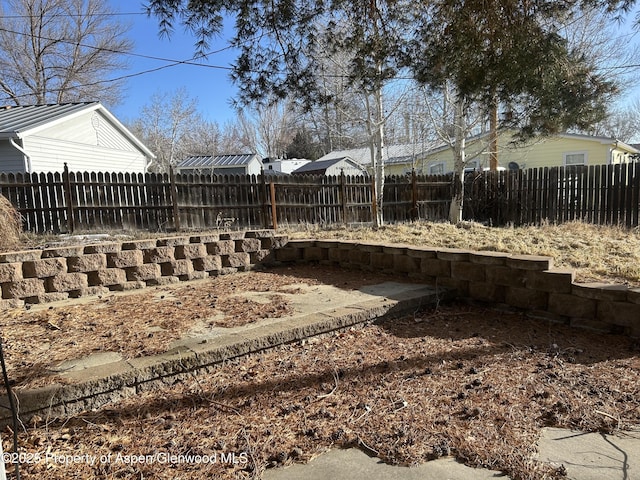 view of yard with fence