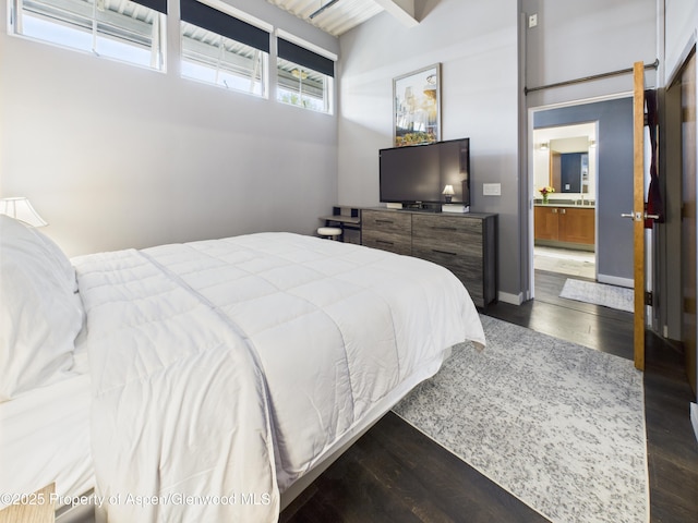 231 Robinson St Unit R306, Basalt, CO 81621 - bedroom featuring dark wood-style flooring and ensuite bathroom