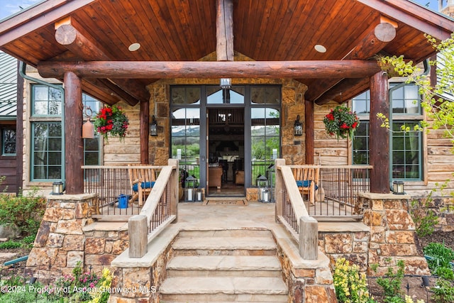 property entrance with a porch