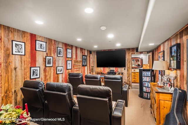 view of carpeted cinema room