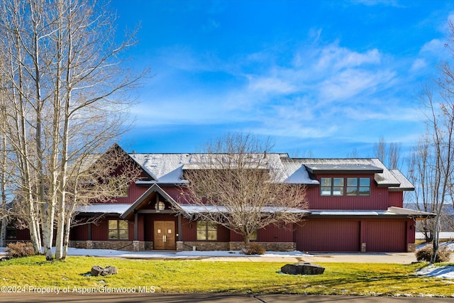 199 Bluestem Ct, Carbondale, CO 81623 - view of front of house with a front yard and a garage