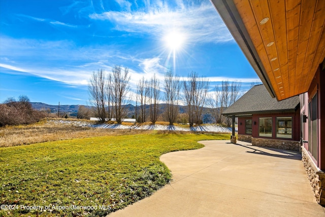 199 Bluestem Ct, Carbondale, CO 81623 - view of yard featuring a mountain view and a patio