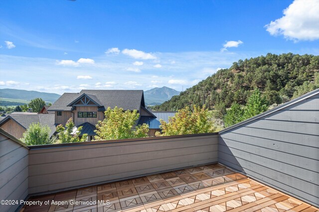 balcony with a mountain view