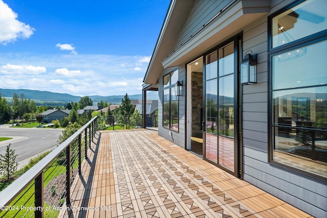 balcony with a mountain view