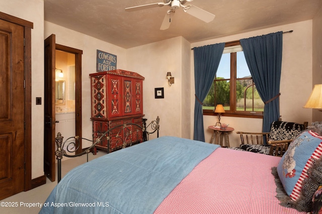 5548 Frying Pan Rd, Basalt, CO 81621 - bedroom with carpet flooring and ceiling fan