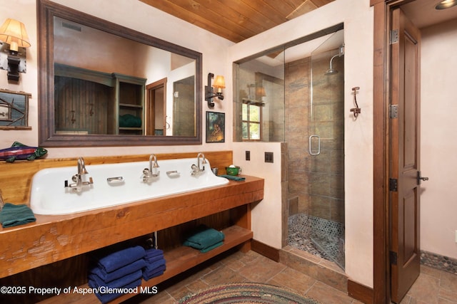 5548 Frying Pan Rd, Basalt, CO 81621 - full bath featuring a stall shower and stone finish flooring