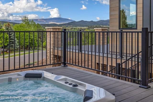 112 Bowles Dr, Carbondale, CO 81623 - balcony with a mountain view and an outdoor hot tub