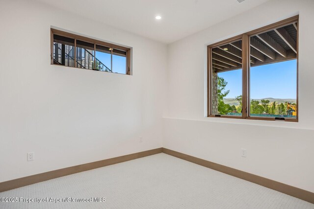 112 Bowles Dr, Carbondale, CO 81623 - spare room featuring carpet, baseboards, and recessed lighting