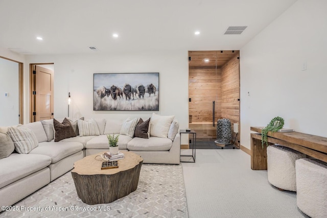 112 Bowles Dr, Carbondale, CO 81623 - living room featuring recessed lighting and carpet floors