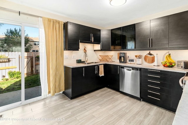 kitchen with stainless steel dishwasher and sink