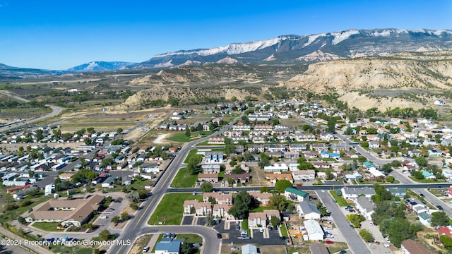 drone / aerial view with a mountain view