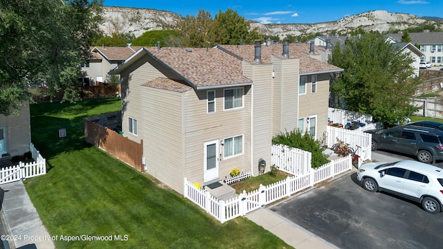 exterior space featuring a mountain view