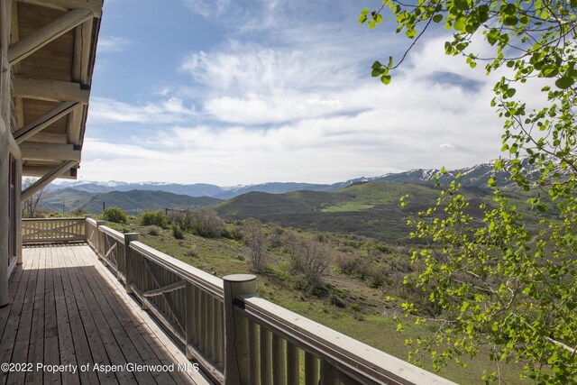 800 Chateau Way, Snowmass, CO 81654 - wooden deck with a mountain view