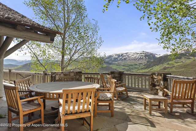 800 Chateau Way, Snowmass, CO 81654 - view of patio / terrace with a mountain view