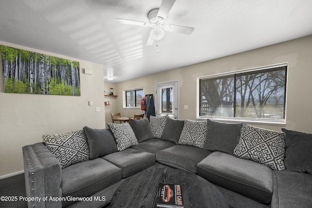 693 N 7th St, Silt, CO 81652 - living area featuring ceiling fan