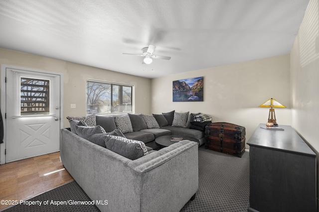 693 N 7th St, Silt, CO 81652 - living room featuring ceiling fan