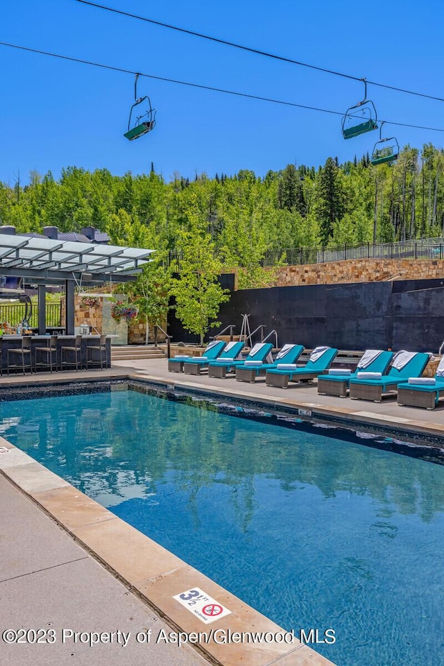 view of pool with a patio area