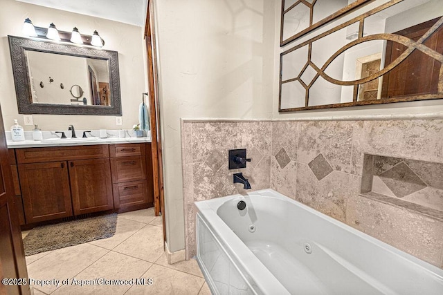 949 Breeze St, Craig, CO 81625 - full bath with a whirlpool tub, vanity, and tile patterned flooring