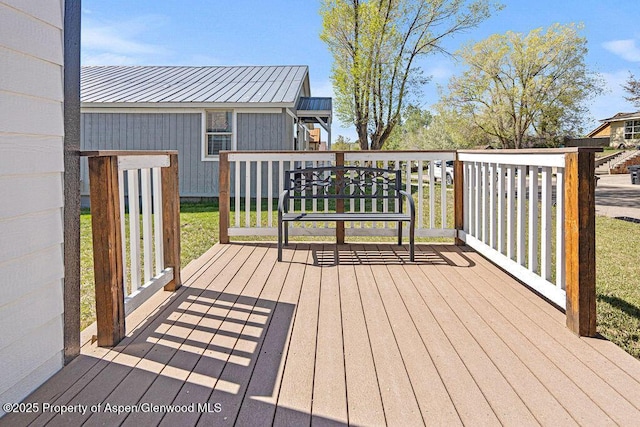 949 Breeze St, Craig, CO 81625 - wooden deck with a yard