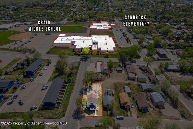 949 Breeze St, Craig, CO 81625 - aerial overview of property's location featuring property parcel outlined