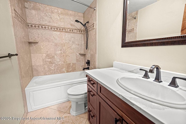 949 Breeze St, Craig, CO 81625 - full bath with toilet, tub / shower combination, vanity, and tile patterned floors