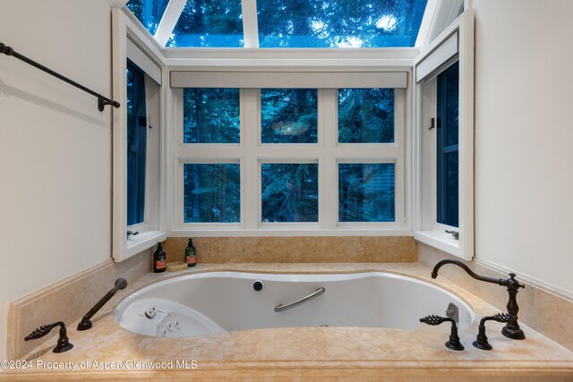 bathroom with a tub