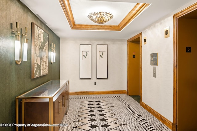 315 E Dean St Unit B30, Aspen, CO 81611 - hallway with a raised ceiling and baseboards