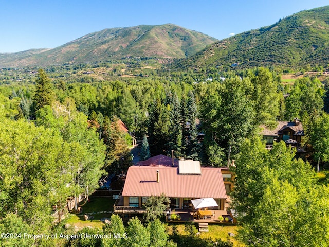 aerial view featuring a mountain view