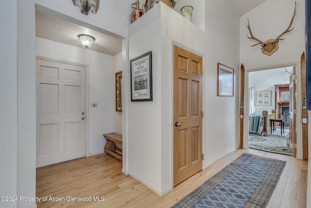 foyer entrance featuring light hardwood / wood-style flooring