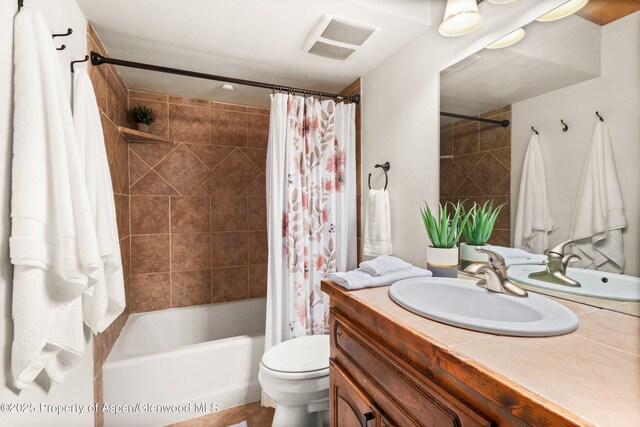 1472 W Main St, Carbondale, CO 81623 - bathroom with vanity and shower / bathtub combination with curtain