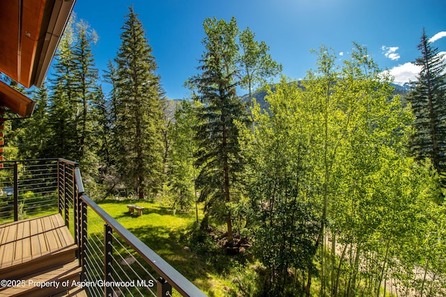 425 Crystal Park Dr, Redstone, CO 81623 - balcony featuring a forest view