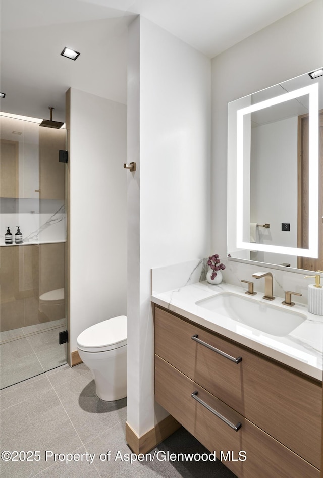 411 Pearl Ct, Aspen, CO 81611 - bathroom featuring vanity and a shower stall