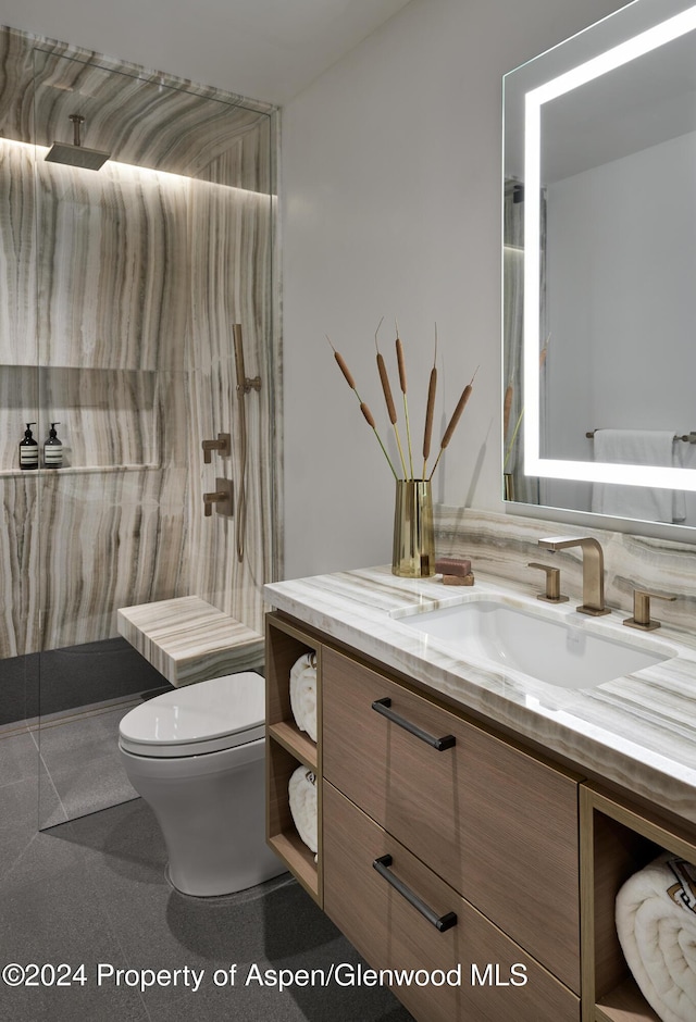 411 Pearl Ct, Aspen, CO 81611 - full bathroom with vanity and a walk in shower
