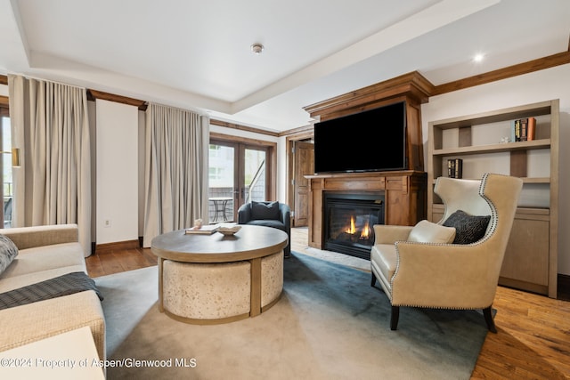 living room featuring hardwood / wood-style flooring