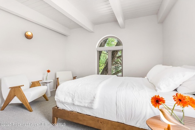 2459 Emma Rd, Basalt, CO 81621 - carpeted bedroom with beam ceiling