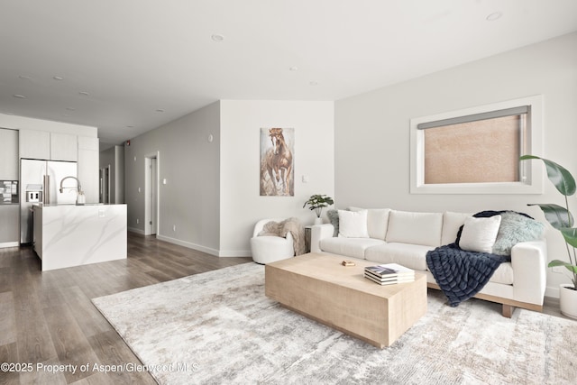 living room featuring hardwood / wood-style floors