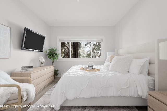 bedroom featuring hardwood / wood-style flooring