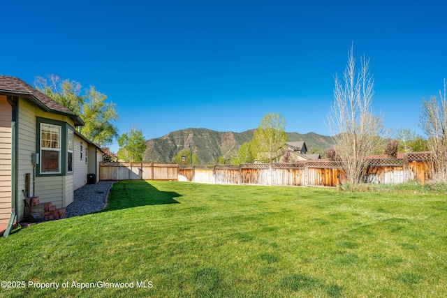 440 Stage Coach Ln, New Castle, CO 81647 - view of yard featuring a fenced backyard and a mountain view
