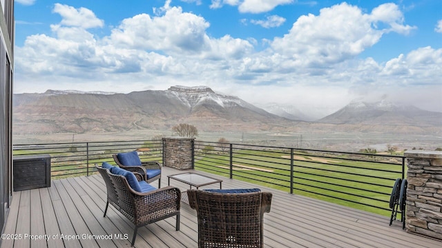 63 Meadow Creek Ct, Battlement Mesa, CO 81635 - deck featuring a mountain view