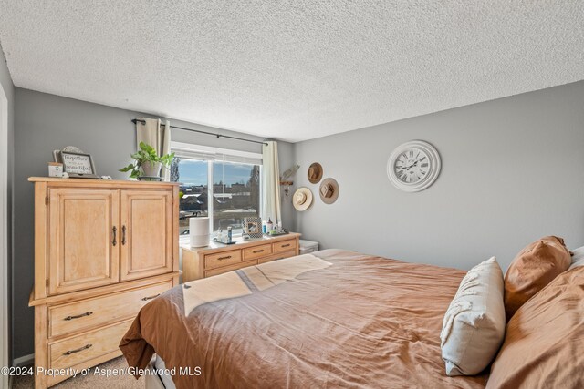 bedroom with a textured ceiling