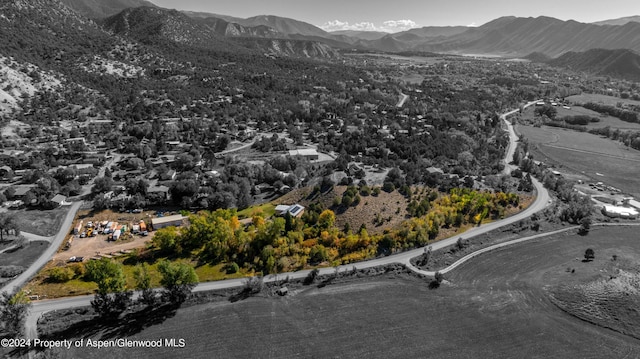 drone / aerial view with a mountain view