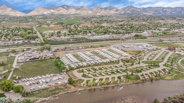 329 River Frontage Rd # 14, Silt, CO 81652 - aerial overview of property's location featuring a water and mountain view