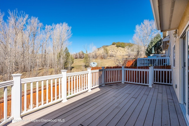 721 Pine Ct, New Castle, CO 81647 - wooden deck featuring a mountain view