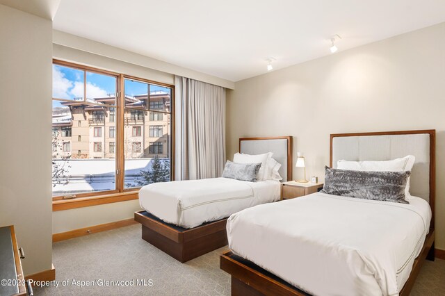 bedroom with carpet floors