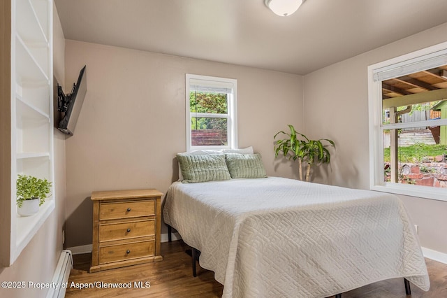 1114 Blake Ave, Glenwood Springs, CO 81601 - bedroom featuring wood finished floors and a baseboard radiator