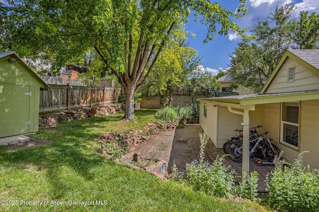 1114 Blake Ave, Glenwood Springs, CO 81601 - fenced backyard featuring a storage unit