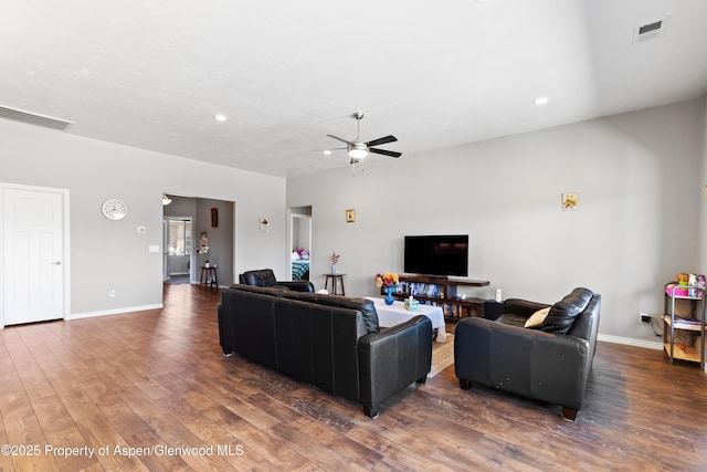 1326 Fairway Dr, Fruita, CO 81521 - living room with hardwood / wood-style floors, visible vents, and baseboards